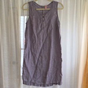 Lightweight gray linen tunic dress